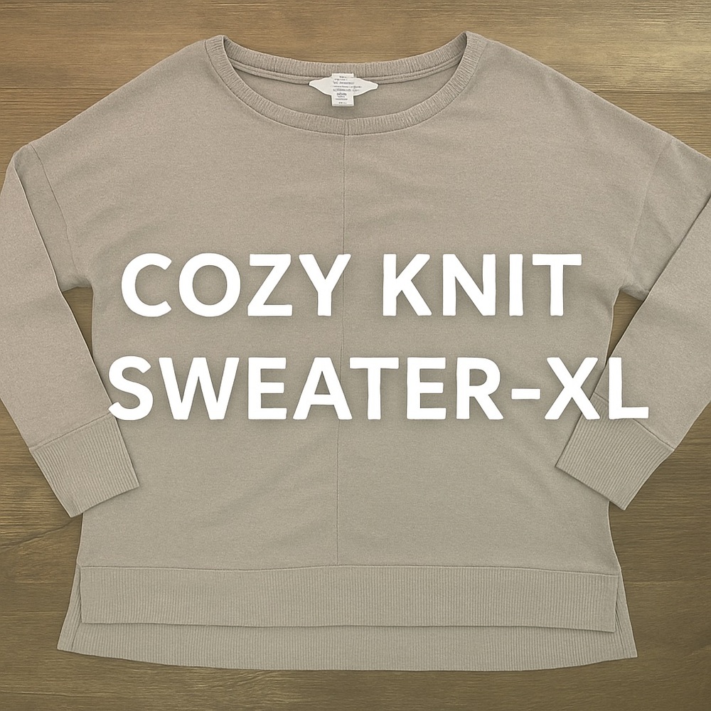 Time and Tru Gray Lightweight Knit Sweater XL (16-18)